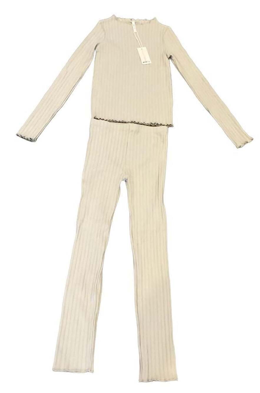 Rylee + Cru Light Beige Ribbed Cotton 2-Piece Set 10-12Y New Girls